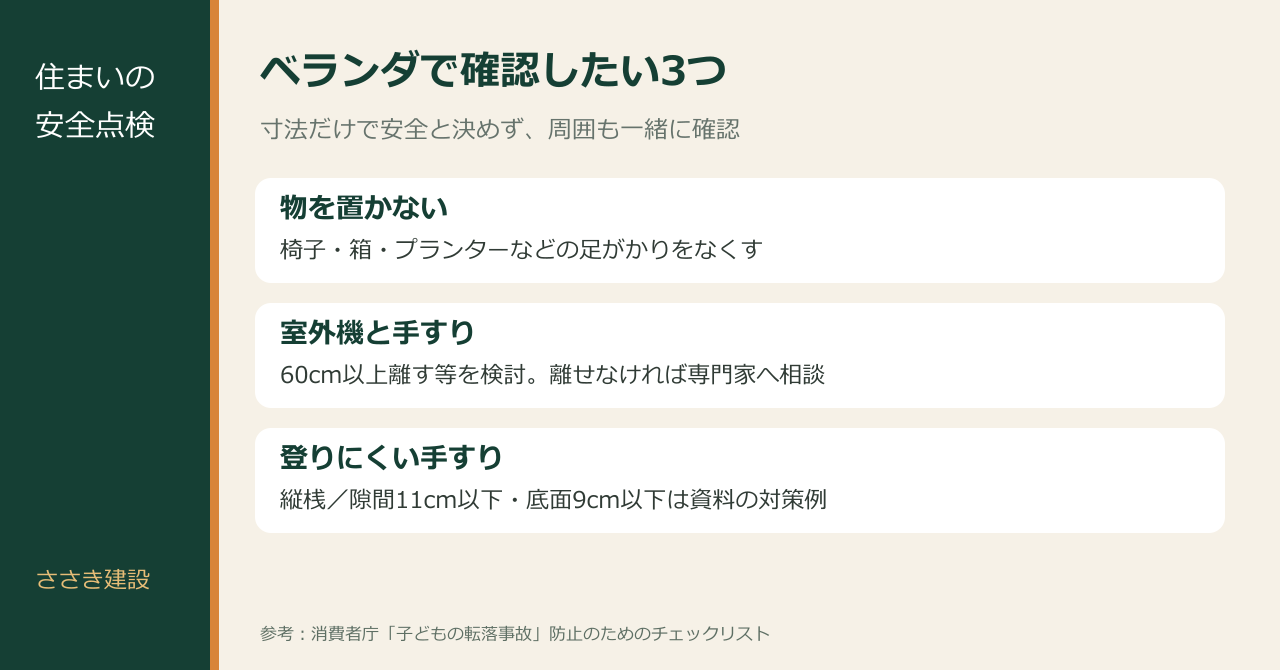 ベランダで確認したい3つのこと
