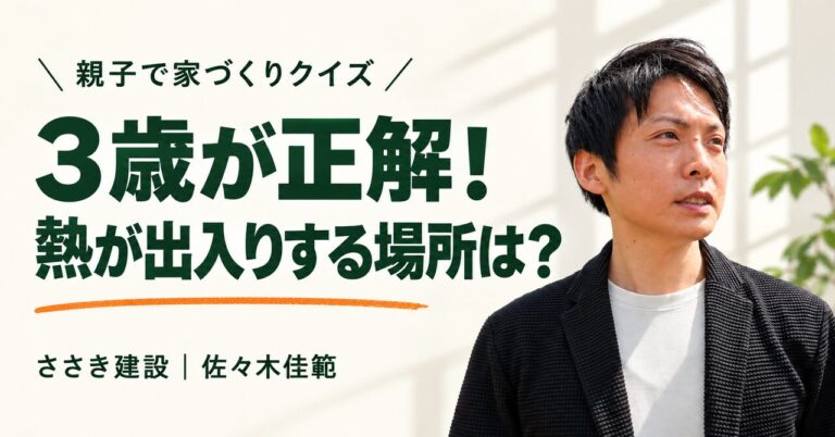 3歳が正解、熱が出入りする場所は？ 佐々木佳範の顔写真入り見出し