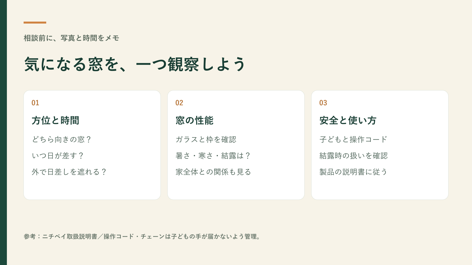 窓を見る3つの視点