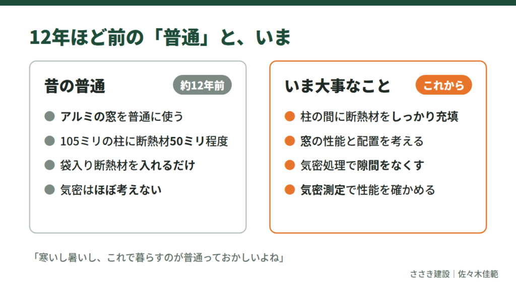 12年ほど前の普通と、いま大事なこと