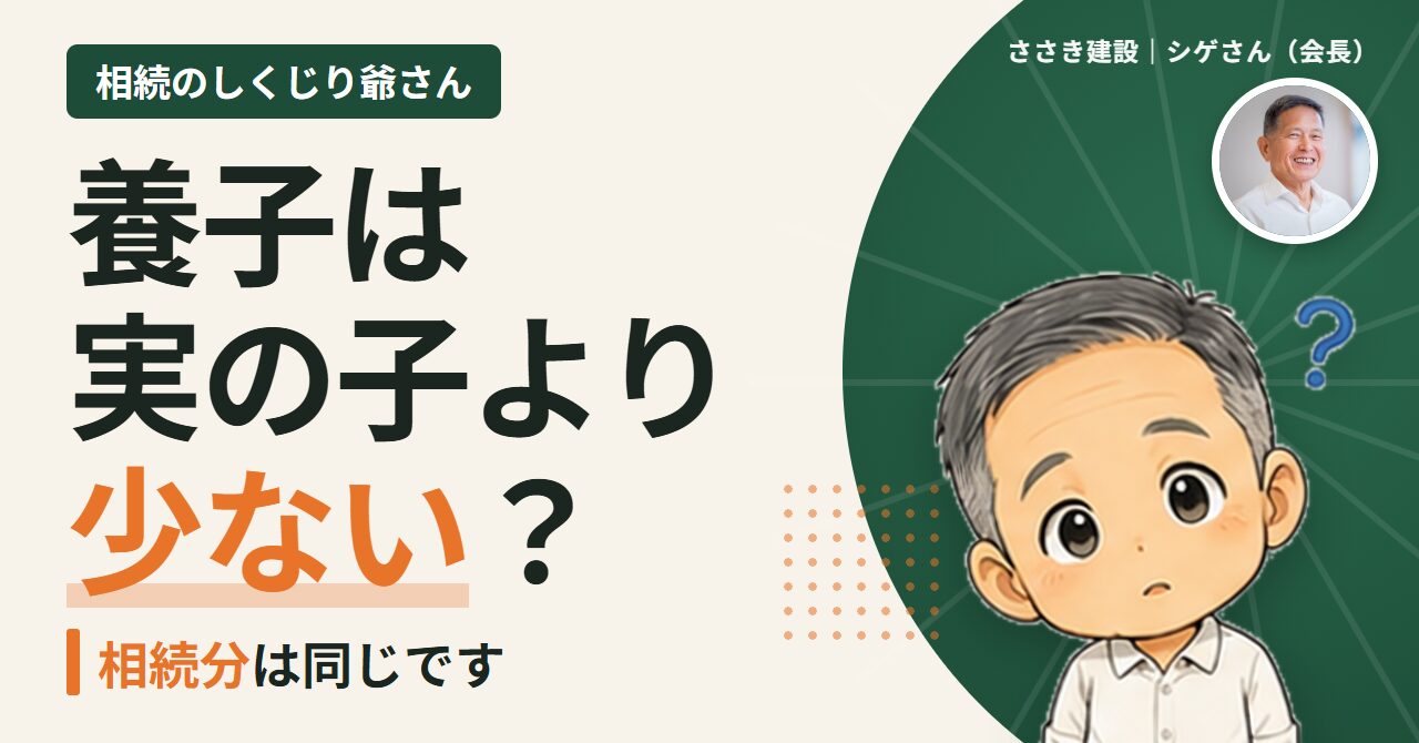 養子は実の子より相続分が少ない?相続のしくじり爺さん