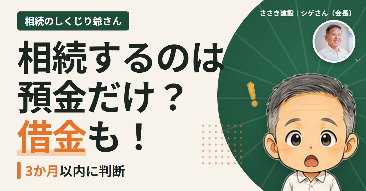 相続するのは預金だけ？借金も相続？相続のしくじり爺さん
