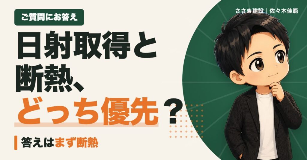 日射取得と断熱どっち優先?答えはまず断熱